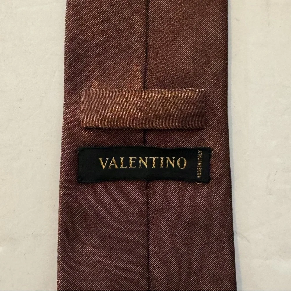 Valentino Brown Metallic Tie